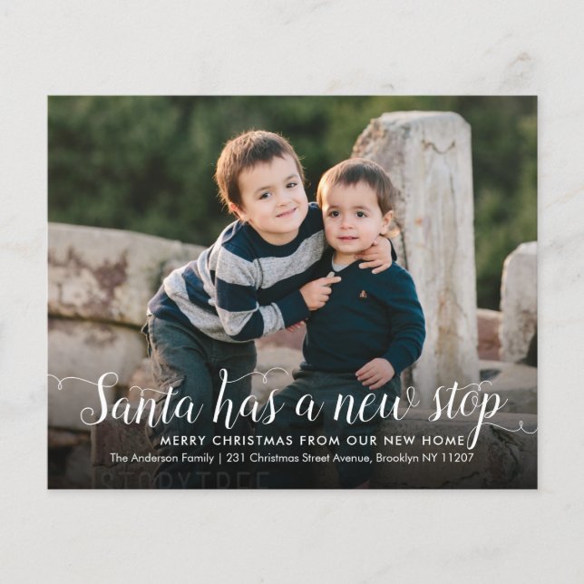Papier Budget Père Noël Nouvelle Maison Stop Photo Holida (Devant)