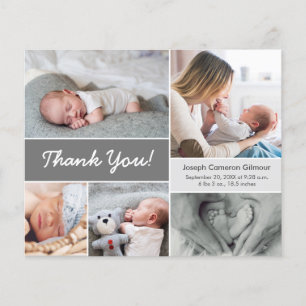Papier Budget personnalisé Gris photo Collage bébé garçon