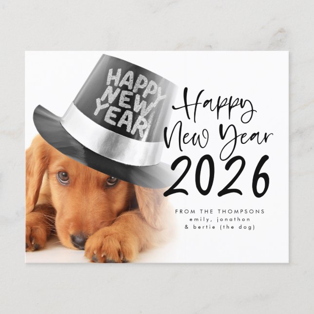Papier Budget Pet Photo Bonne Année Calendrier 2026 (Devant)