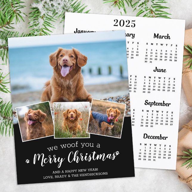 Papier Budget Pet Photo Dog Joyeux Noël 2025 Calendrier (Créateur téléchargé)
