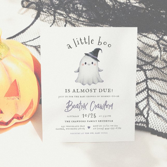 Papier Budget Petit Boo Halloween Baby shower fille (Créateur téléchargé)