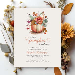 Papier Budget Petit Citrouille Floral Baby shower d'autom
