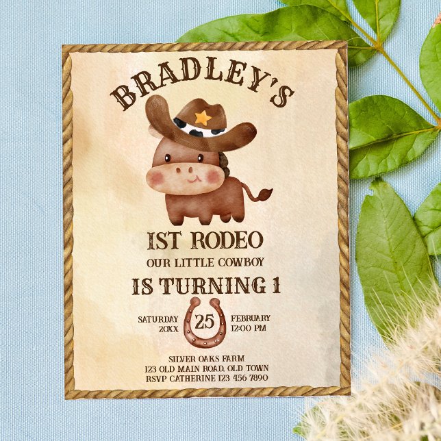 Papier Budget petit cowboy bébé cheval 1er rodéo invitati (Créateur téléchargé)