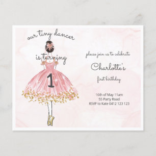 Papier BUDGET Petite danseuse Ballet Rose Invitation