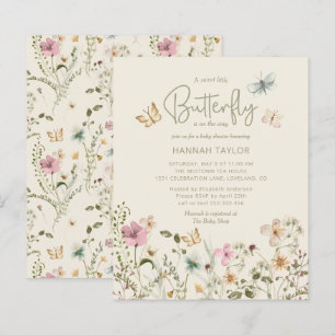 Papier Budget Petite papillon Invitation Baby shower fill