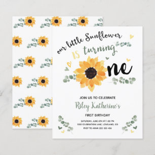 Papier Budget Petite tournesol 1er anniversaire Invitatio