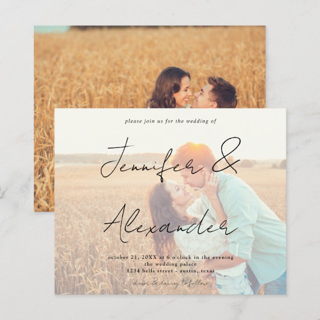 Papier Budget Photo Big Names Horizontal Photo Mariage V2 (Devant / Derrière)