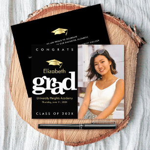 Papier Budget Photo Black Gold Casquette Invitation de gr