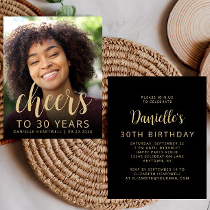 Papier Budget Photo Cheers 30e anniversaire Invitation de