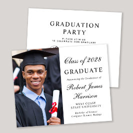 Papier Budget Photo College Graduation Party Invitation