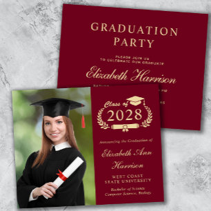 Papier Budget Photo College Graduation Party Invitation