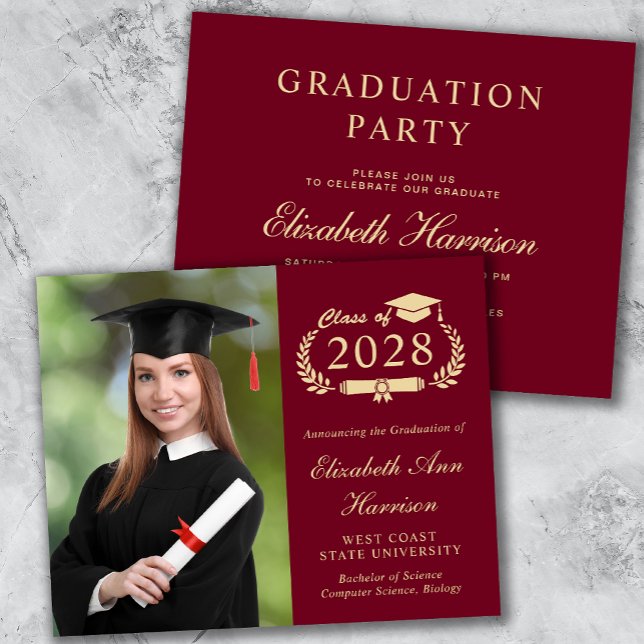 Papier Budget Photo College Graduation Party Invitation (Créateur téléchargé)