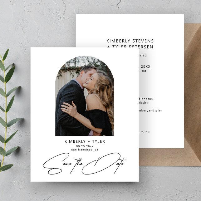 Papier Budget photo d'arche moderne mariage économiser la (Créateur téléchargé)