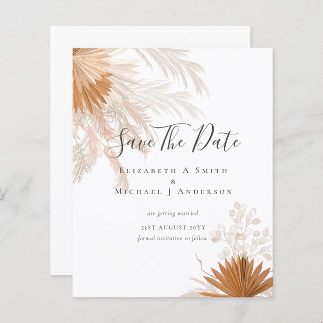 Papier BUDGET Photo Dates d'enregistrement PAMPAS Grass T (Devant / Derrière)