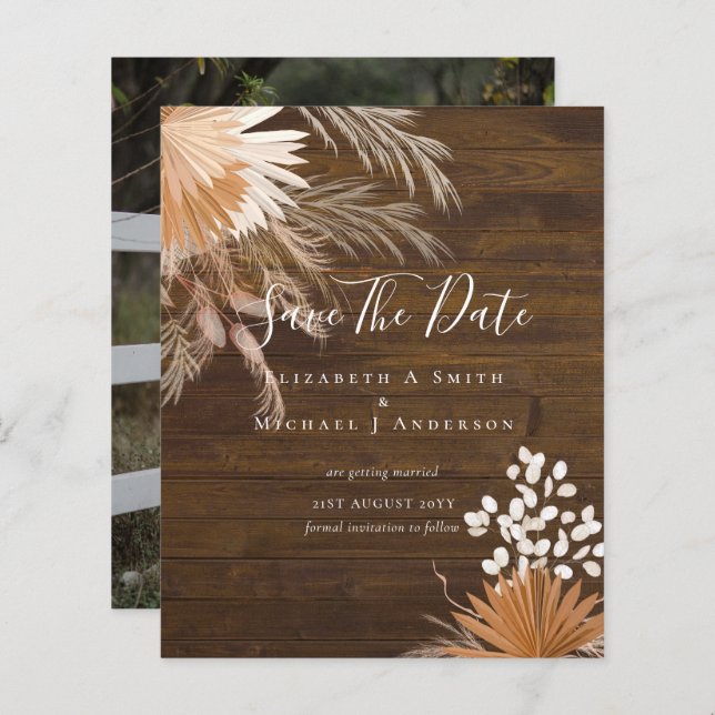 Papier BUDGET Photo Dates d'enregistrement PAMPAS Grass T (Devant / Derrière)