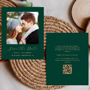 Papier Budget Photo Emerald Green Gold QR Enregistrer la 