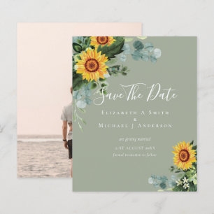 Papier BUDGET Photo Enregistrer Date Rustique SUNFLOWERS 