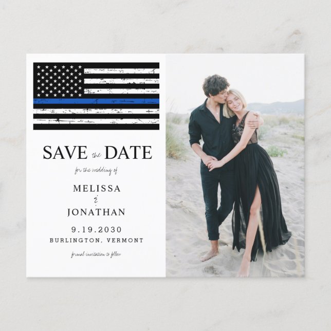 Papier Budget Photo Ligne bleue Mariage de l'application  (Devant)