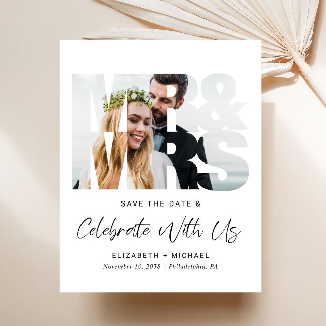 Papier Budget Photo Mariage Réception Enregistrer La Date (Créateur téléchargé)