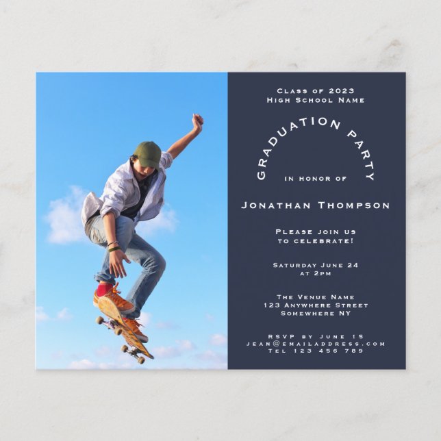 Papier Budget Photo Marine 2024 Graduation Party Invitati (Devant)
