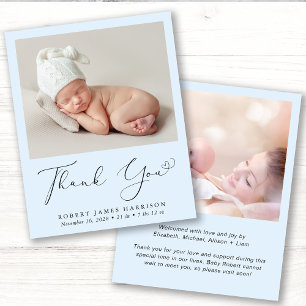 Papier Budget Photo Merci Blue Boy Faire-part de naissanc