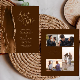 Papier Budget Photo Mocha Gold Agate Marron Économisez la