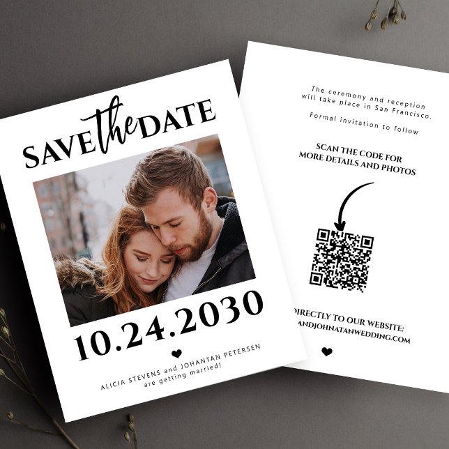 Papier Budget photo moderne QR code mariage enregistrer l (Créateur téléchargé)