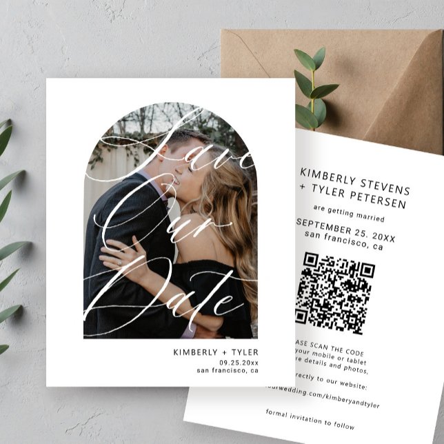 Papier Budget photo moderne QR CODE mariage enregistrer l (Créateur téléchargé)