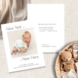 Papier Budget Photo Nouvel An Nouveau Ici Faire-part de n