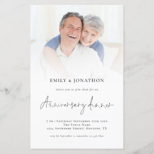 Papier BUDGET Photo Overlay Anniversaire Dîner Invitation