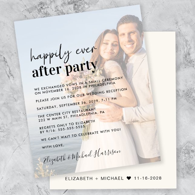 Papier Budget Photo Overlay Mariage Réception Invitation (Créateur téléchargé)