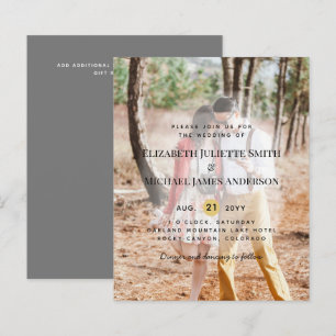 Papier Budget Photo Overlay Modern Wedding Invitations