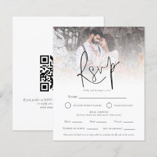 Papier Budget Photo Overlay QR Repas Choix Mariage RSVP