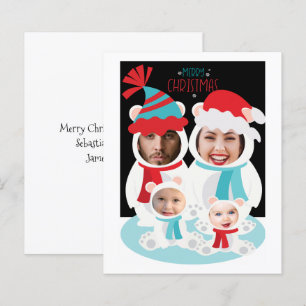 Papier BUDGET photo Porcs polaires de Noël personnalisés