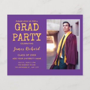 Papier Budget Photo Purple Et Gold Graduation Party