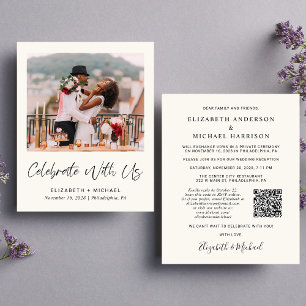 Papier Budget Photo QR Code Mariage Réception Invitation