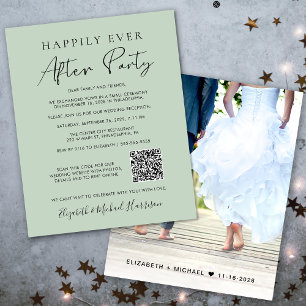Papier Budget Photo QR Code Sage Mariage Invitation de ré