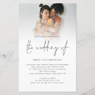 Papier Budget Photo QR Code Script Mariage lesbien