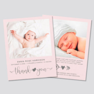 Papier Budget Photo rose bébé fille Faire-part de naissan