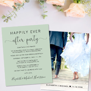 Papier Budget Photo Sage Wedding Reception Invitation