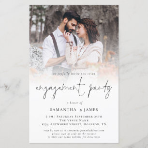 Papier Budget Photo Script QR Engagement Partie Invitatio