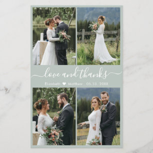 Papier Budget Photo Script Sage Merci Mariage vert