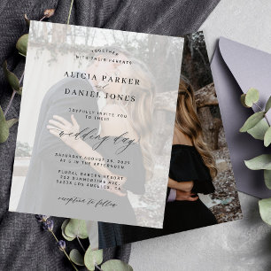 Papier Budget photo superposé faire-part de mariage moder