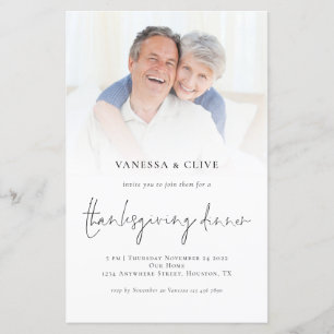 Papier BUDGET Photo Thanksgiving Dîner Invitation