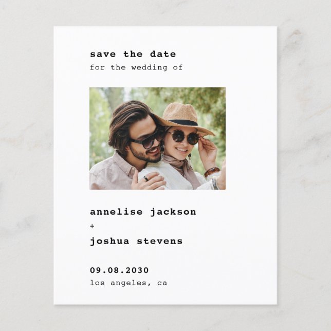 Papier Budget photo typographie mariage enregistrer la da (Devant)