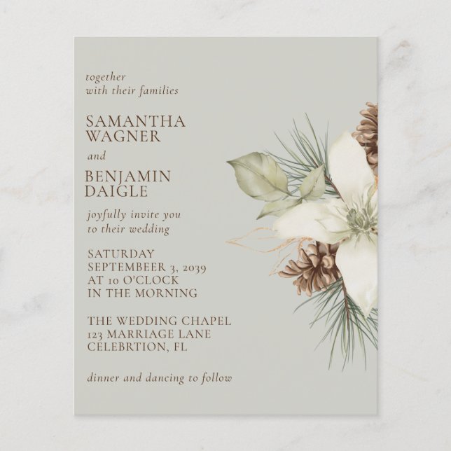 Papier Budget Pine d'hiver Mariage beige (Devant)