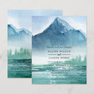 Papier Budget Pine Mountains Lake Faire-part de mariage