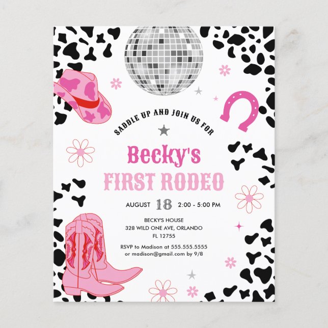 Papier Budget Pink Disco Premier Rodéo Fille Premier anni (Devant)