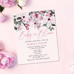 Papier Budget Pink Floral Baby in Bloom Baby shower