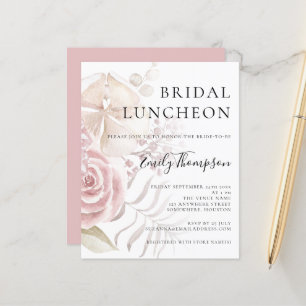 Papier Budget Pink Florals Fête des mariées Invitation de